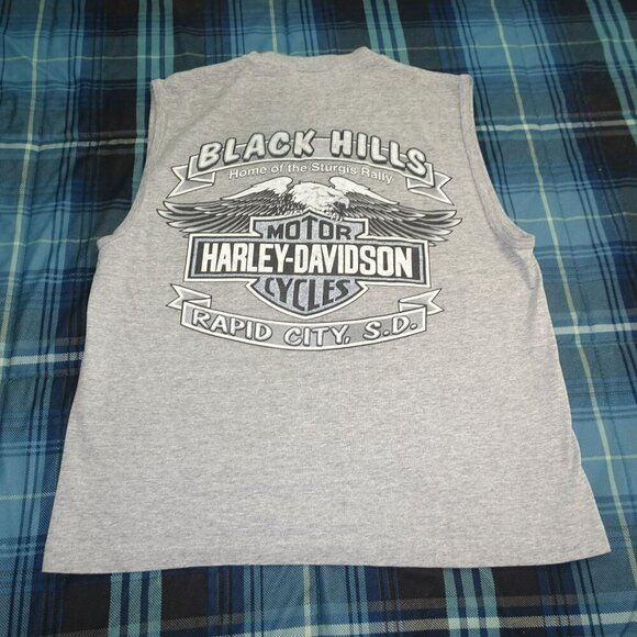 Harley Davidson Gray Tanktop Black Hills, Sturgis Rally, Grand Rapids ,SD Size M - Picture 5 of 6